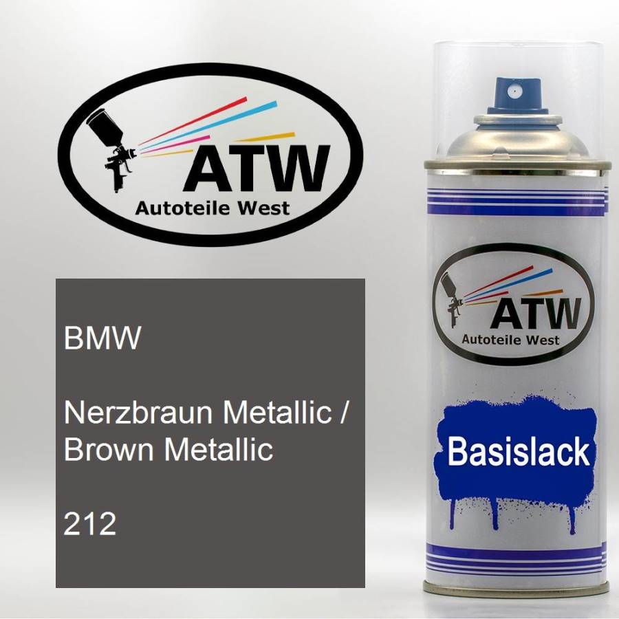 BMW, Nerzbraun Metallic / Brown Metallic, 212: 400ml Sprühdose, von ATW Autoteile West.